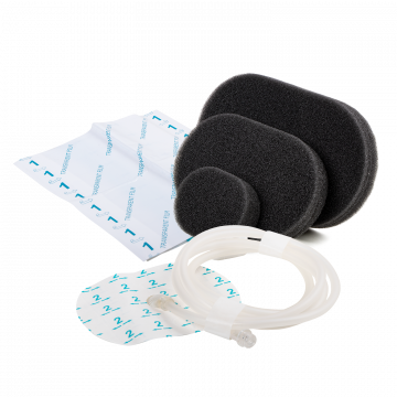 Carilex Negative Pressure Wound Therapy dressing kit with adhesive barrier, designed to support effective wound healing by managing exudate and infection